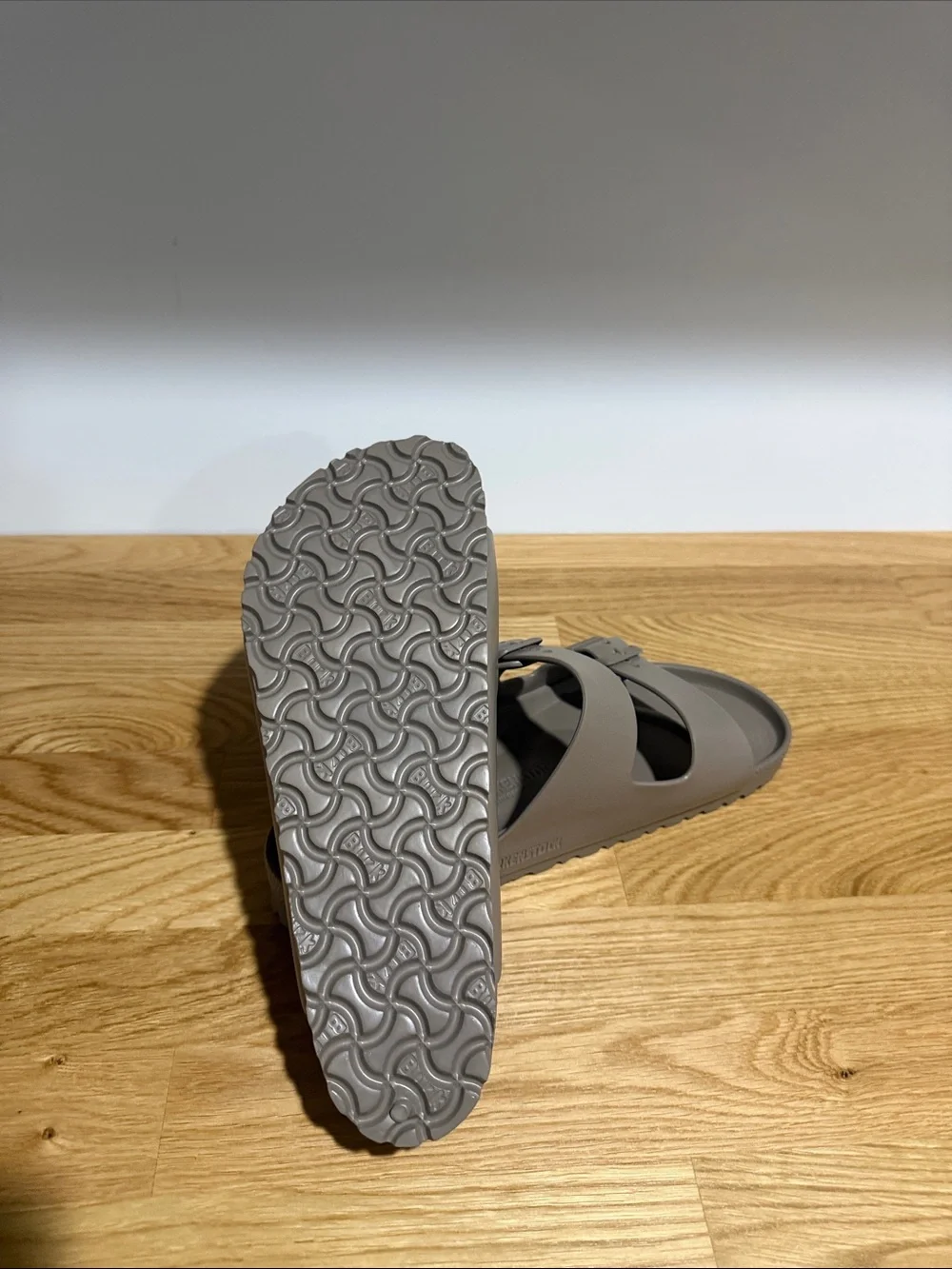 Birkenstock Two-Strap EVA Sandals in Taupe men’s size 9
